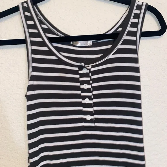 Heart & hips small striped Macy stretch tank green white dress - Picture 2 of 12